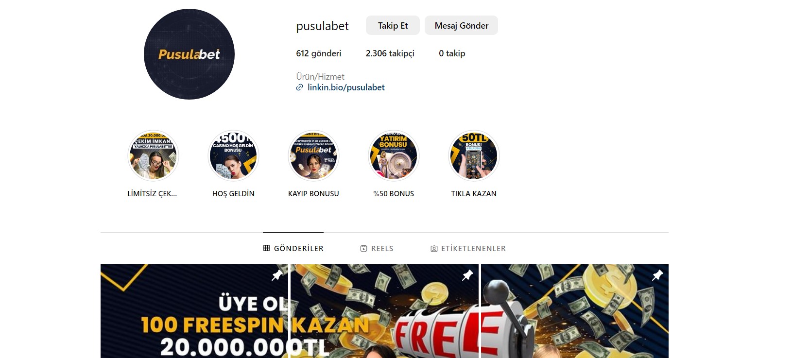 Pusulabet Instagram